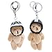 Ubxvamm Plush Bear Keychain with Helmets Fashionable Bag Decorative Pendant Creative Soft Stuffed Animal Charm for Backpacks