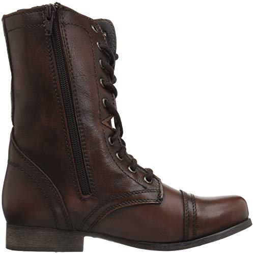 Steve Madden Women's Troopa Lace-Up Boot, Brown Leather, 7 M US - Thumbnail 6