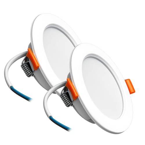 LED ATOMANT Pack 2x Downlight LED Redondo Empotrable, Corte 75 90mm 4W, Blanco Neutro (4000K), 200 Lumenes, Ceiling Integrado Directo a 220V
