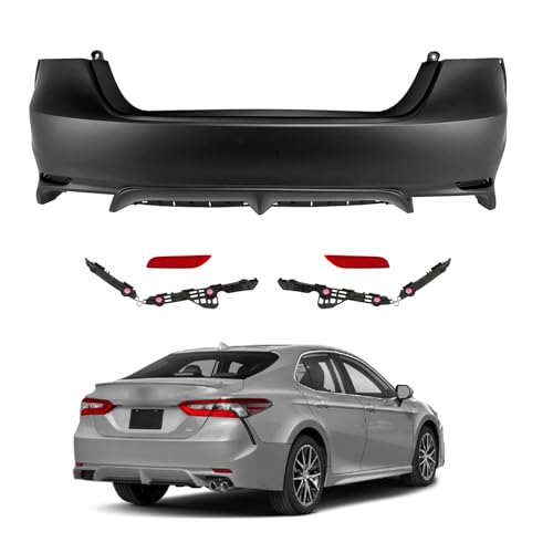 Camry SE Rear Bumper Cover W/Red Reflector & Bracket Fits 2018 2019 2020 2021 2022 2023 2024 Toyota Camry SE XSE, 521590X915 TO1100335