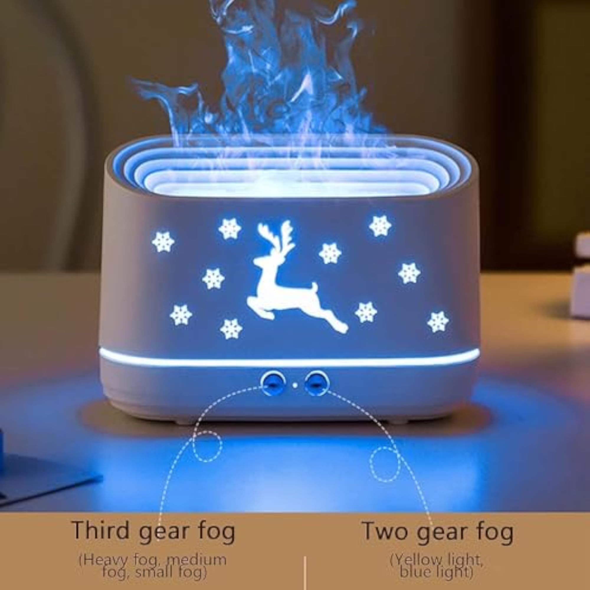 POPLEY Flame Diffuser Humidifier with Night Light