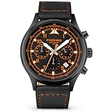 PINDOWS Herren-Armbanduhr, wasserdicht, modisch, geschäftlich, lässig, Multifunktions-Chronograph, Quarz-Herrenuhr mit Kalender, Nylonband