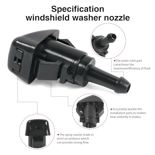 OTUAYAUTO Windshield Washer Nozzles Kit Replacement for 08-17 Dodge Grand Caravan, 11-17 RAM 1500 2500, Chrysler Jeep, Windshield Sprayer Nozzles Kit - Replaces OEM #: 4805742AB, 5116079AA, 5113049AA by OTUAYAUTO - Image 3