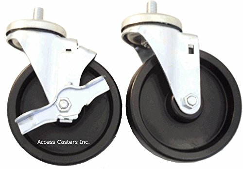 4" x 1-1/4" Caster Set of 6 for True Refrigerators, Polyolefin Wheels (4DRG6)