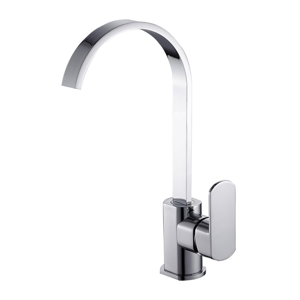 ZYCHSJXA Mixer Taps Kitchen Faucet Sink Vegetable Basin Above Counter Hot and Cold Water Flat Tube Can Be Rotated Plated