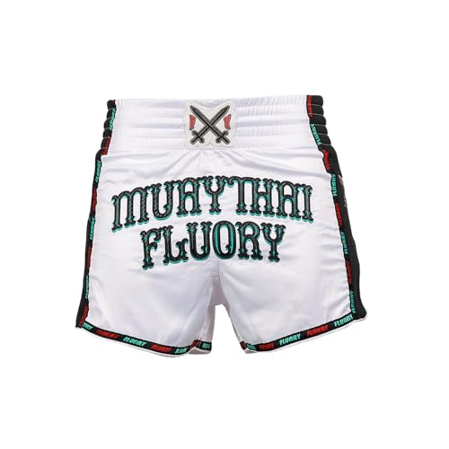 FLUORY Shorts de luta de Muay Thai, shorts de MMA, roupas para treinamento, gaiola, luta, artes marc