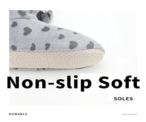 Image of DICUIRD Slipper Socks for Women,Fuzzy House Indoor Boots Slippers with Soft Soles,Warm Cozy Fluffy Sherpa Lined Booties Socks with Non Slip Bottom