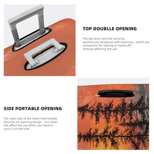 Sunset And Tall Trees Elastic Travel Luggage Covers Dustproof Scratch-Resistant Suitcase Protector Fit 22-24 Inch3