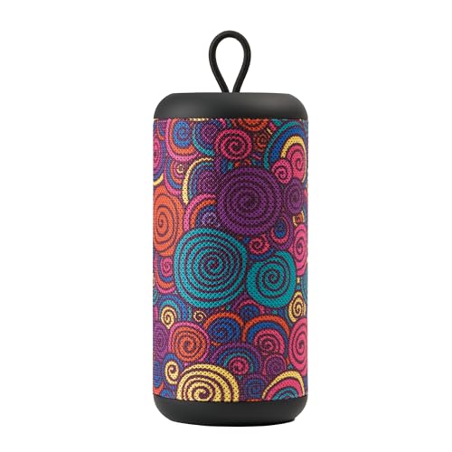 Music Sound | SPEAKER Vertical | Speaker Bluetooth 5.0 Outdoor - 5 Watt di Potenza - PlayTime 4 Ore - Ricarica 1,5 Ore - Entrate micro SD, USB key e Cavo AUX - Fantasia Cerchi