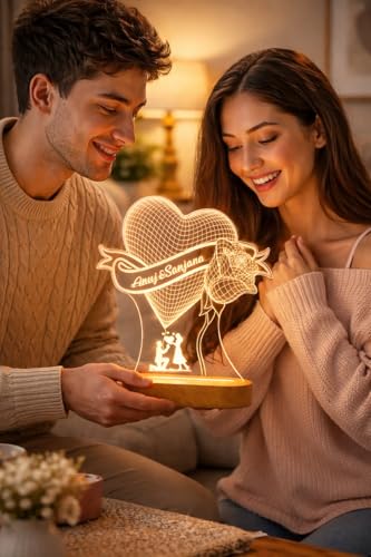 Image of Anniversary Couple Lamp (Heart Rose)