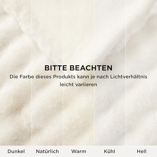 BEDSURE Bubble Decke - Kuscheldecke Flauschig, Dicke und Warme Sofadecke Für Den Winter, Kunstfelldecke, Plüsch Blanket Für Couch und Bett, Wolldecke Überwurf für Zimmer Deko, Cremeweiß, 130 X 170 cm