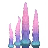 SMGKB Weichem Flüssigsilikon Tentakel Dildo Analplug für Analsex, G-Punkt & anale Dehnung Monster Dildo mit Saugnapf flexibel Erotisches Fantasy Sextoy (M)
