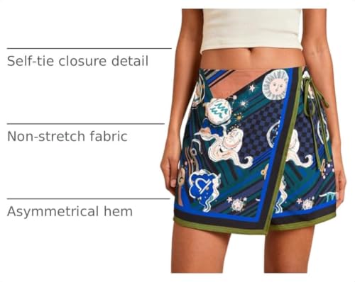 Image of SweatyRocks Women's Boho Mini Skirts Floral Shorts Tie Side Wrap Skorts