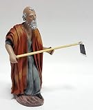 Mide 13 cm de alto Arte Pesebre Pastor con azada, para Figuras de 12 cm.