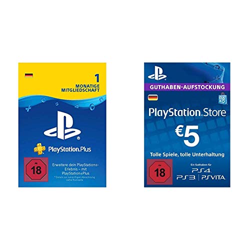 PlayStation Plus 1 Monat Mitgliedschaft - 1 Monat Edition | PS4 Download Code - deutsches Konto & PSN Card-Aufstockung | 5 EUR | PS4, PS3, PS Vita Playstation Network Download Code - deutsches Konto