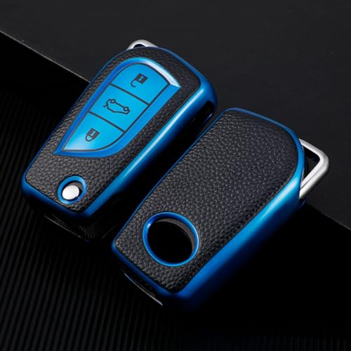 Funda para llave Toyota en cuero y TPU plegable para Corolla y Yaris