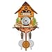 AUNMAS Antique Cuckoo Clock, Auto Swing Pendulum Battery Powered, Wooden Wall Decor for Living Room Hallway