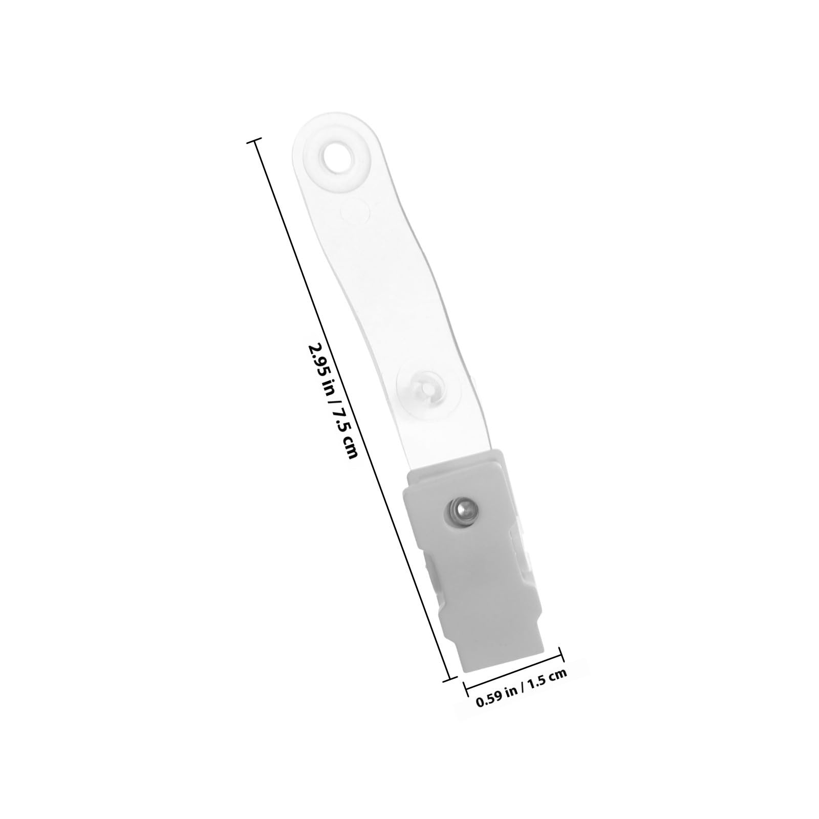 100 Clips Porta Badge in Plastica Pvc Bianco per Badge e Cartellini Identificativi, Multiuso e Portatili, Design Semplice e Delicato, Confezione da 100 Pezzi