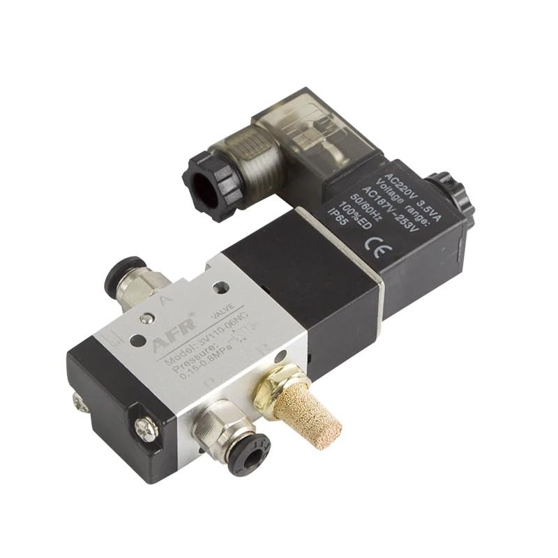 1 válvula solenoide 3V110-06 NO NC de 3 vías, CC 12 V, 24 V, CA 110 V, 220 V, válvula de control de aire neumática, válvula magnética de gas eléctrica, cuerpo de aluminio(3V110-06 NO,AC 110V)