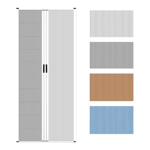 Puerta de acordeón personalizada de perfil bajo para puerta corredera, ideal para aperturas de armario, pasillos, trasteros, cobertizos y terrazas, solución que ahorra espacio