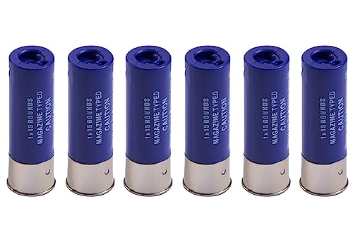 GoldenBall 6 Pack of 15 Round Standard Airsoft Shotgun Shell for Multi & Single-Shot Airsoft Shotguns - Comptiable with Double Eagle & CYMA
