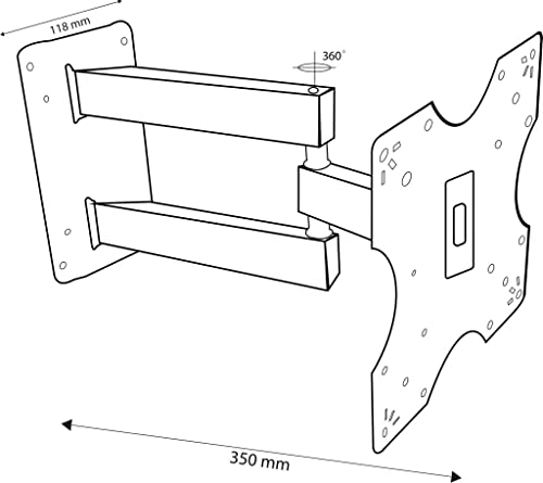 Image of NE Mounts Moving LED TV Wall Mount Bracket Heavy Duty Swivel Rotatable Movable TV Wall Mount Stand for 26 to 42 inch LED /LCD /Monitor /Plasma /Smart TV VESA 200 x 200 mm | 20 Kg Load Capacity