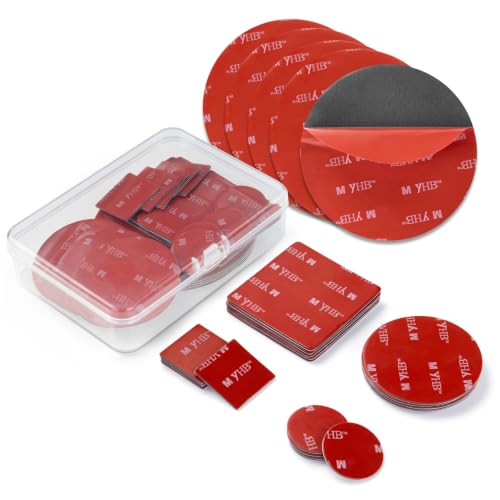 FICOFISE 25 PCS Double Sided Sticky Pads Water Proof Number Plate Sticky Pads Double Sided Tape Kompatibel mit Dash Cam Sticky Pad Adhesive Pads for Outdoor Household Mounting