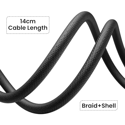 Image of tunez CB-90 Type L to Aux Connector With DAC - Braid + Shell Material, 14cm Length, High-Quality PVC, Best-in-Class Connectors, Type L to Aux (Female) with DAC Chipset (Black)