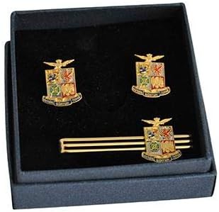 Giemme Cufflinks & Tie Clip Set with Enameled Aeronautica Militare Logo
