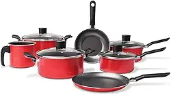 Brinox - Jogo de Panelas 7 Peças Garlic Antiaderente - Vermelho