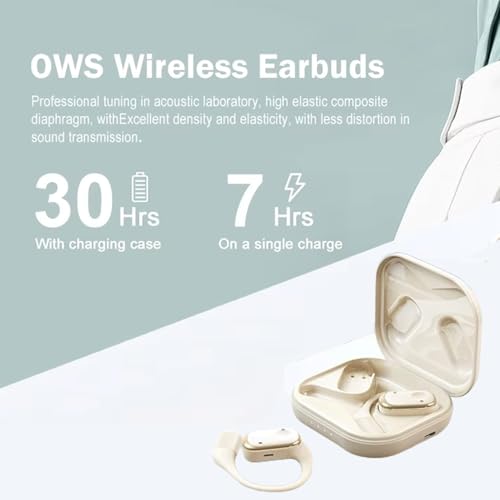Image of True Wireless Stereo in Ear Earbuds with Environmental Noise Cancellation | Low Latency Gaming | Type-C Fast Charging | 30 Hours Long Playtime Charging Case | Bluetooth 5.3 Earbuds TWS[ Beige ].