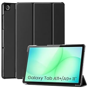 CoBak Hülle für Samsung Galaxy Tab A11 Plus + (2025)/ A9 Plus + (2023)-11 Zoll, Neues PU-Leder Dreifachklapp Ständer Schutzhülle mit Auto Schlaf/Wach Funktion (Schwarz)