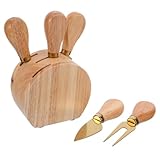 Design élégant avec socle en bois : exposez fièrement vos ustensiles à fromage sur ce socle décoratif, alliant fonctionnalité et esthétique. spatule à fromage avec manche en bois et coupe-fromage