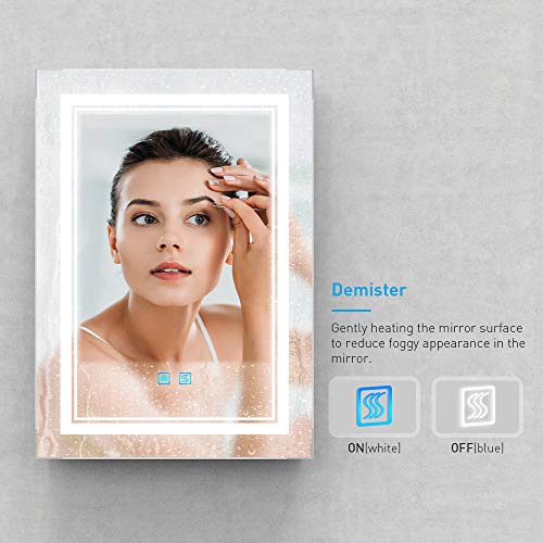 Tokvon Picasso 50x70cm Badspiegel mit Beleuchtung LED Badezimmerspiegel Wandspiegel mit 3 Lichtfarbe 2700-6400K, Lichtspiegel Beschlagfrei, IP44, Touch-Schalter, Rasiersteckdose - Image 6