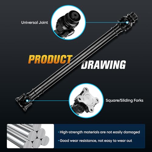 Front Drive Shaft Assembly, Driveshaft Prop Shaft Fits for BMW X5 3.0L 2012-2017, X5 4.4L 2014-2017, X6 3.0L 4.4L 2012-2017, Only AWD, Replace# 26209425907 26208605866 26207597649 by Youxmoto - Image 2