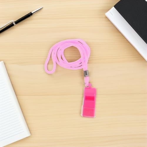 Set de 6 silbatos deportivos rosas con cuerda, 120db miniatura 6