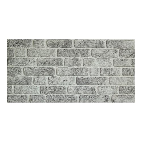 IZODEKOR Rivestimento 3D Effetto Pietra - Pannelli Polistirolo per Cucina, Bagno, Balcone, Soggiorno, Terrazza | White Grey (1 x Pannello)