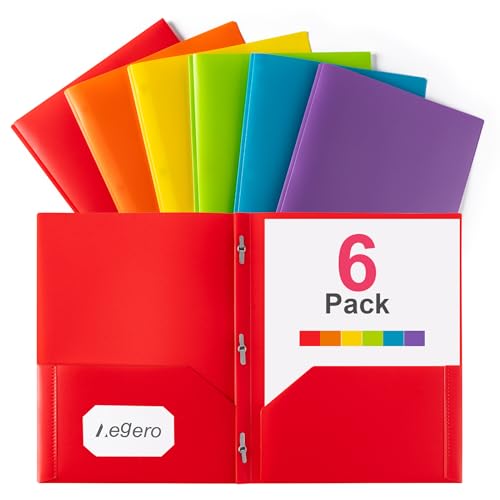 Aegero Folders with Pockets and Prong with Fasteners (6...