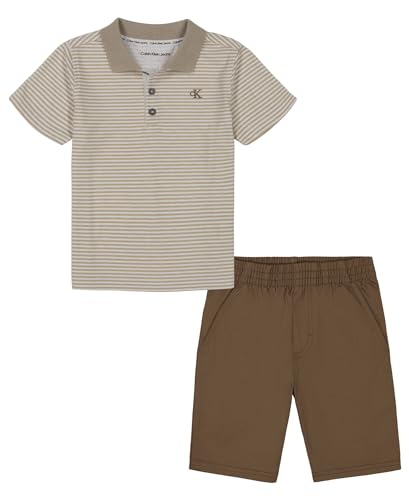 Image of Calvin Klein Boys' 2-piece Short Sleeve Polo Shirt and Shorts Set