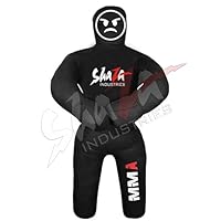 Shaza Grappling Dummy for Fitness & Training, Pose, Strike & Throw Wrestling Dummy for 100cm. Punching Dummy for MMA, Jiu-Jitsu, Judo, Karate & Wrestling Practice & Sparring (Black)
