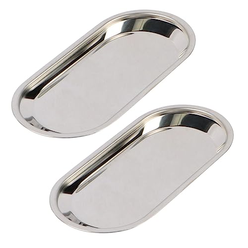 VILLFUL 2 Pièces Plateau Acier Inoxydable Grand Format Plateau Instruments Dentaires Réutilisable Finition Professionnelle Lot de Usage Polyvalent pour Cabinet et Maison