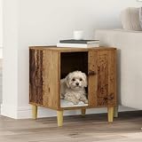 Modernes rechteckiges Hundehaus aus Holzwerkstoff, 44x42x49 cm, mit Montagezubehör – schicke Hundeunterkunft für den Innenbereich, pflegeleicht und stilvoll.
