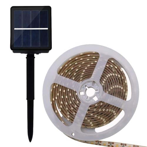 Tira LED solar exterior blanca cálida flexible 500 cm miniatura 3