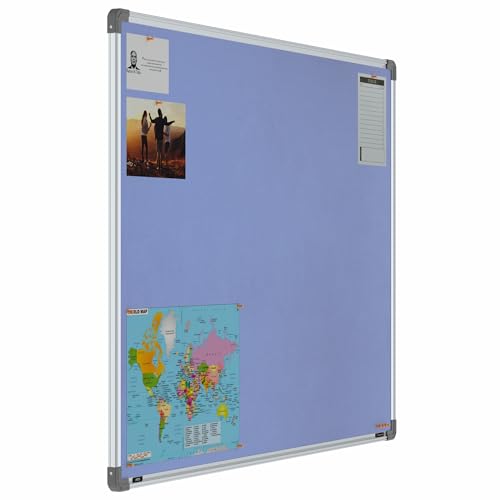 Image of Scholar Art Metis 3x4 Feet Fabric Pin Up Board for Study Table & Kids Room | Vibrant & Versatile Crape Cloth + High Density Soft Board for Pinning Photos, Sticky Notes & Reminders (Purple)
