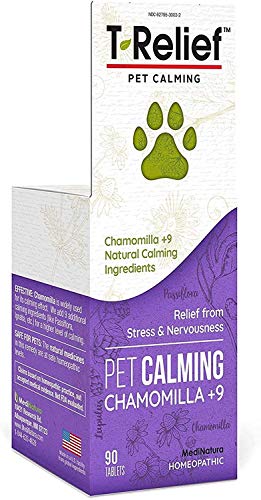 MediNatura T-Relief Pet Calming with Chamomile + 9 Calming Actives - 90 Tablet