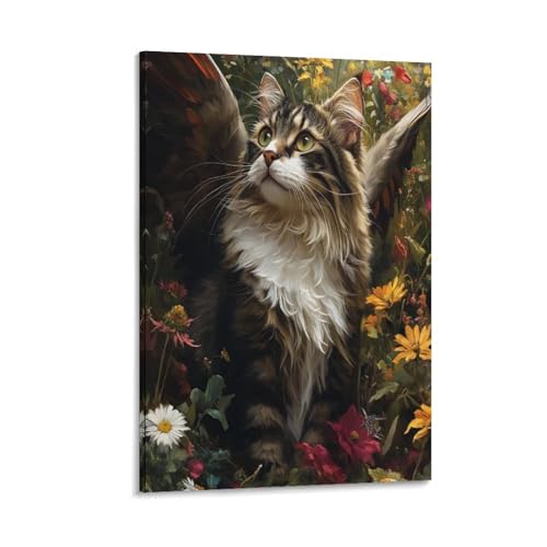 Impression sur toile chat des forêts norvégiennes pour salon moderne