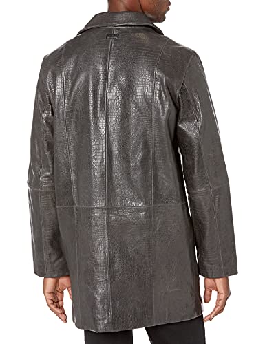 Image of DKNY Men's Real Leather Croc Embossed Jacket