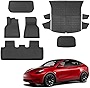 BASENOR 10PCS Tesla Model Y Floor Mats 3D Full Set Liners All-Weather Anti-Slip Waterproof Frunk & Trunk Mat Accessories Compatible with 5 seat Model Y