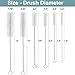 KUTO 12 Pcs Straw Cleaner Brush Kit with Nylon Bristles - Extra Long Pipe Cleaners for Tumbler, Water Bottle, Sippy Cup, Tubes & Hummingbird Feeders - 6 Different Diameters