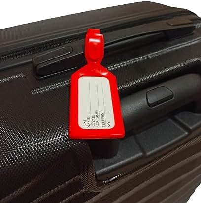 Valiz Etiketi, Valiz isimliği, 3 Adet Plastik Bavul İsimlik, Seyahat Bavul Bagaj El Çantası İsimliği, Su Geçirmez, Çanta Aksesuarı, Çanta İçin İsimlik (Kırmızı) - Görsel 5